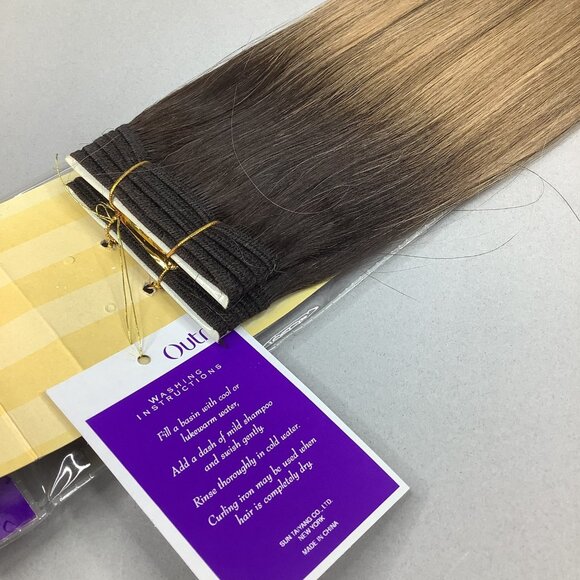 New Yaki 12” MO2716 Dark Root Blonde Yaki Straight 100% Human Hair Extensions - Picture 3 of 5